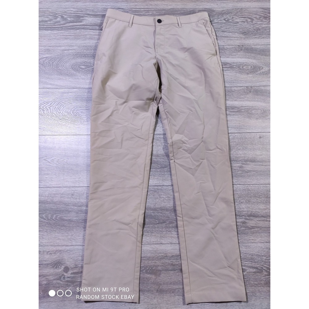 Banana Republic Pants Mens 32 x 34 Tan Flat Front Slim Fit Stretch Fabric